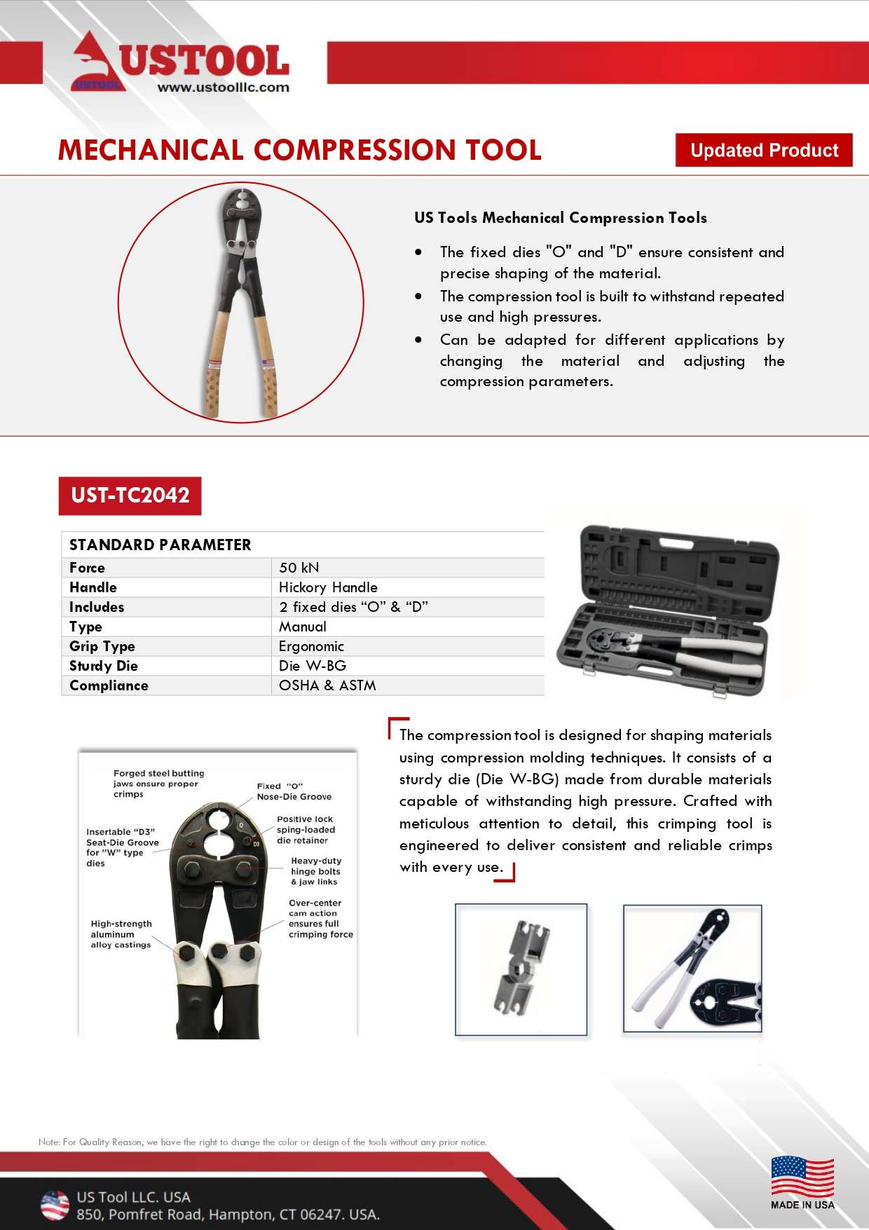 UST-TC2042 Mechanical Compression Crimper Tool